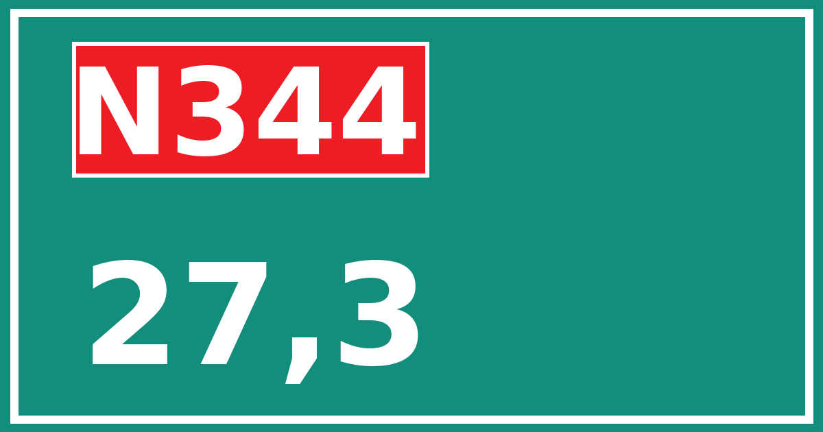 Hectometerbord N344 27,3