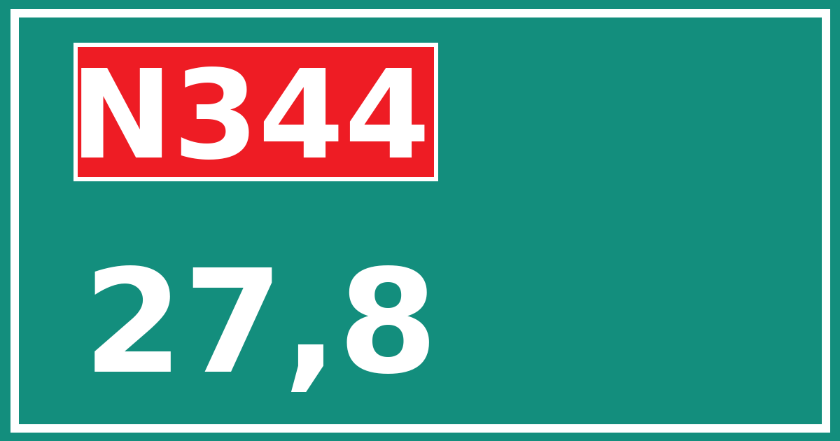 Hectometerbord N344 27,8