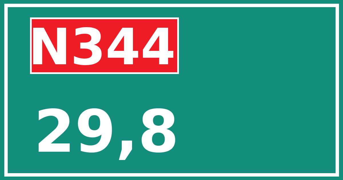 Hectometerbord N344 29,8