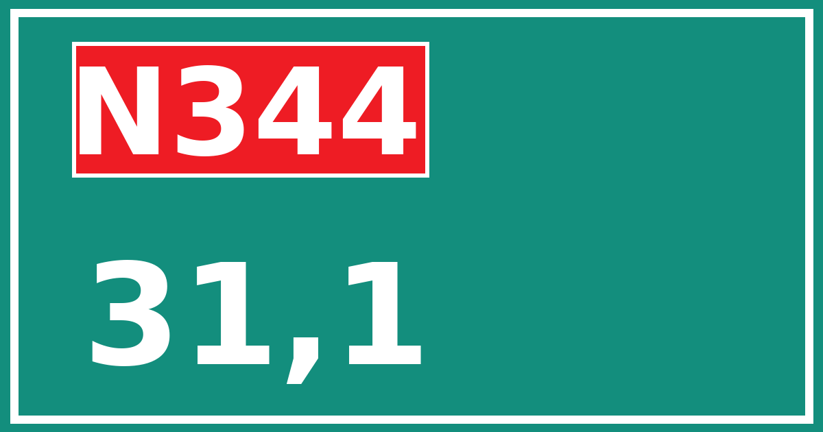 Hectometerbord N344 31,1