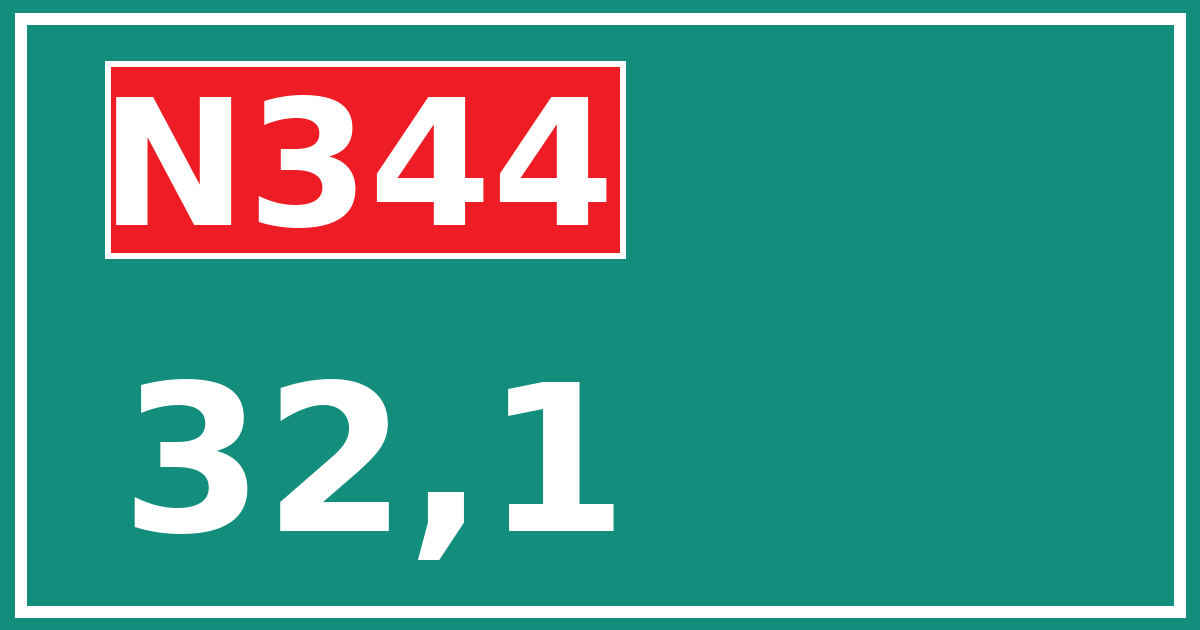 Hectometerbord N344 32,1