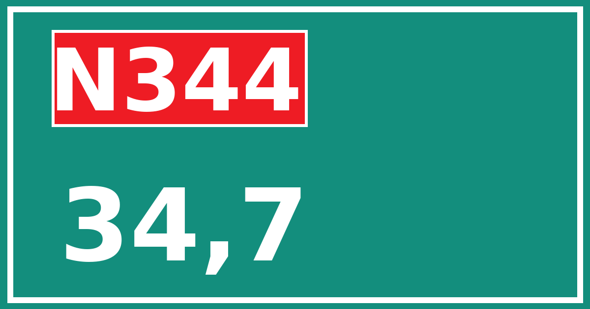 Hectometerbord N344 34,7