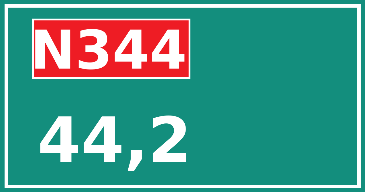 Hectometerbord N344 44,2