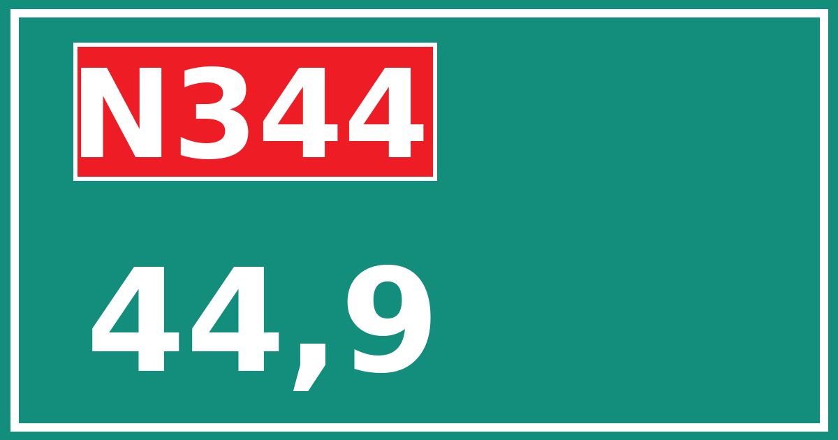 Hectometerbord N344 44,9