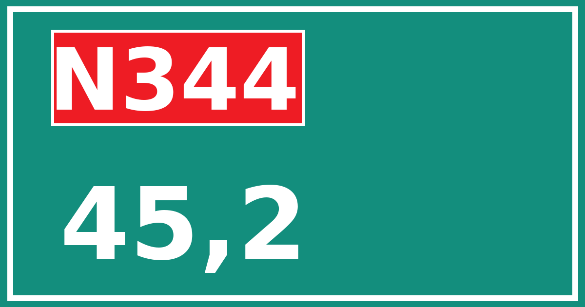 Hectometerbord N344 45,2