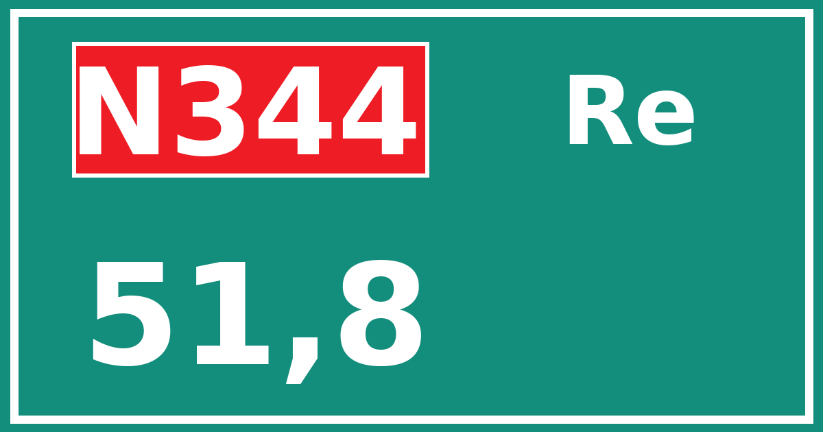 Hectometerbord N344 51,8 zijde Re