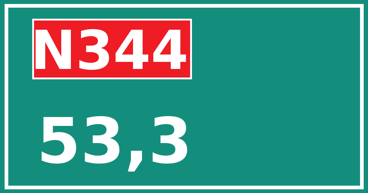 Hectometerbord N344 53,3