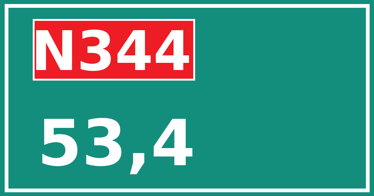 Hectometerbord N344 53,4