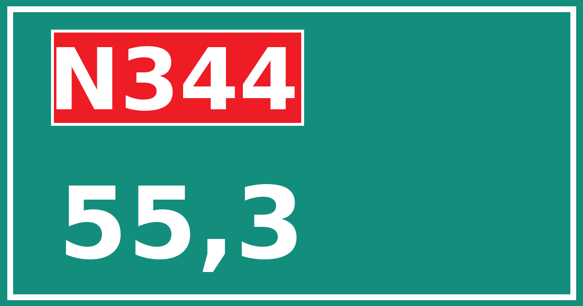 Hectometerbord N344 55,3