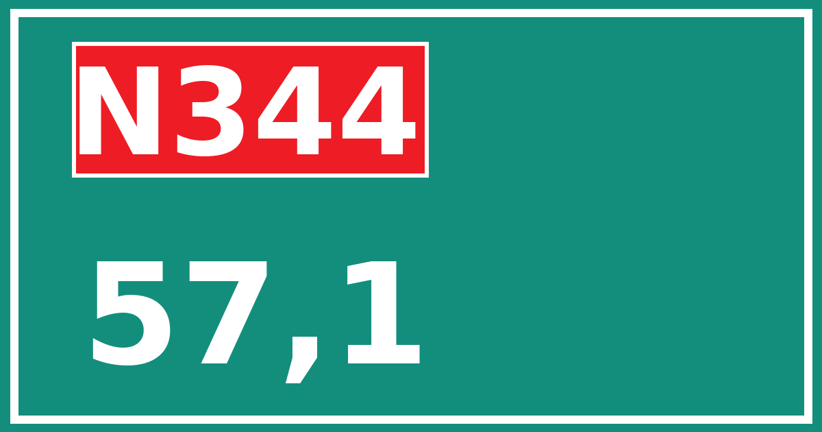 Hectometerbord N344 57,1