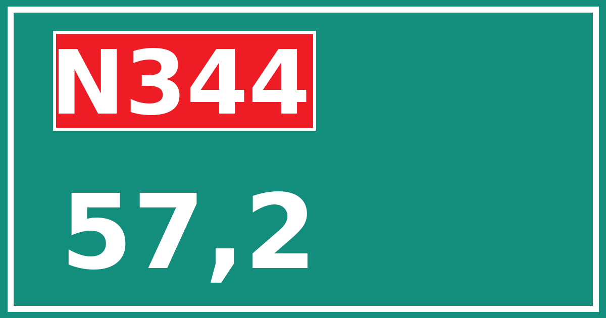 Hectometerbord N344 57,2