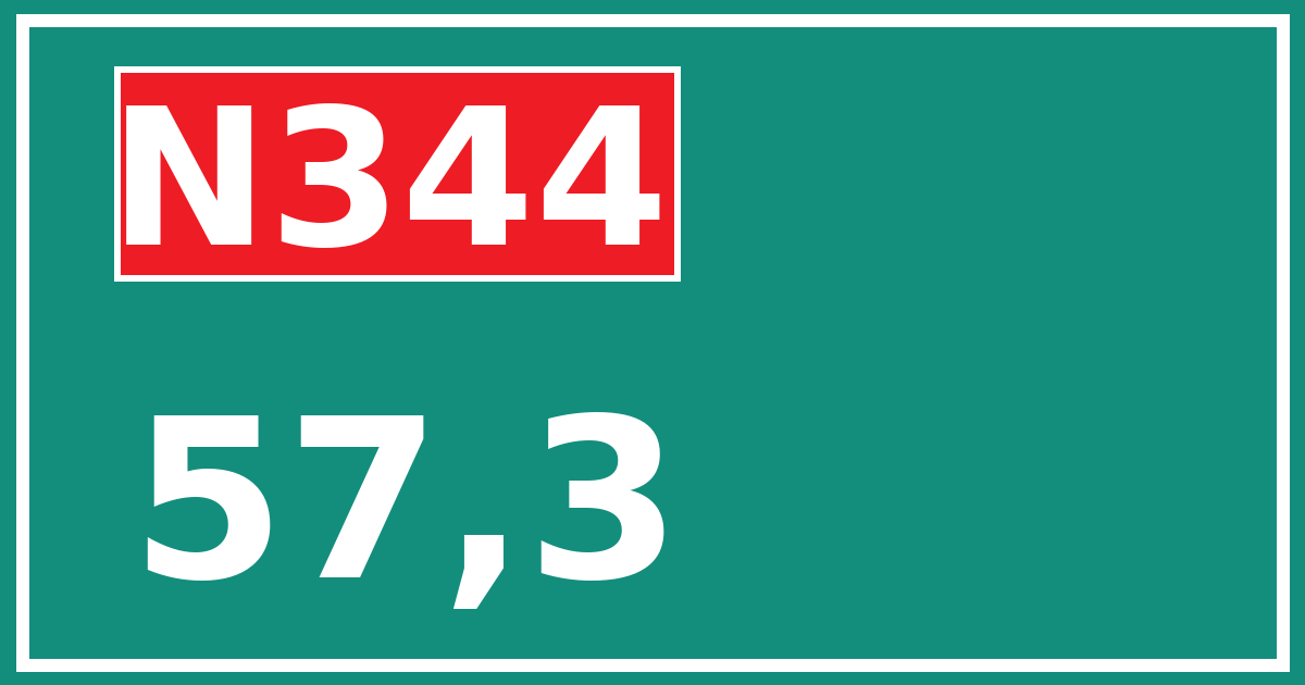 Hectometerbord N344 57,3