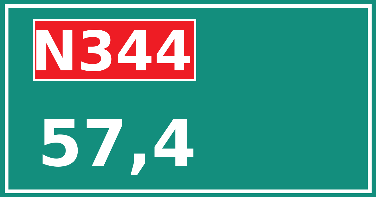 Hectometerbord N344 57,4