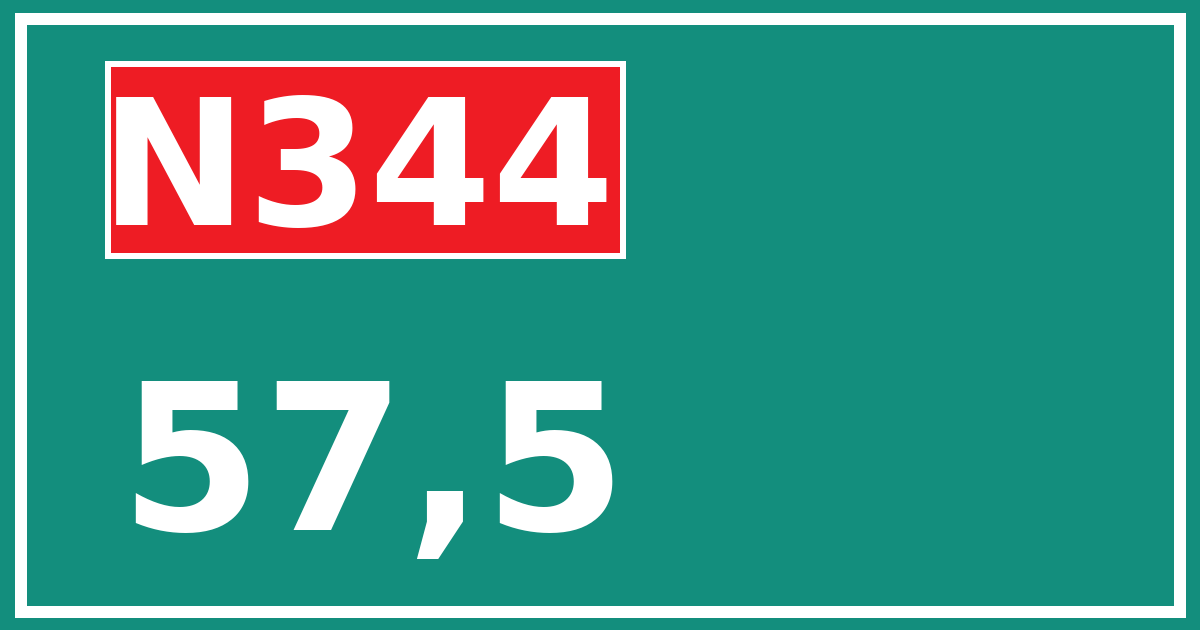 Hectometerbord N344 57,5
