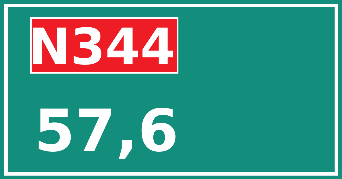 Hectometerbord N344 57,6