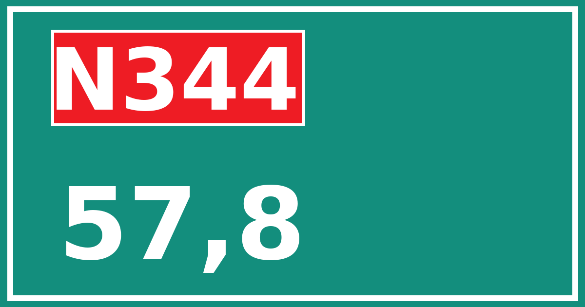 Hectometerbord N344 57,8