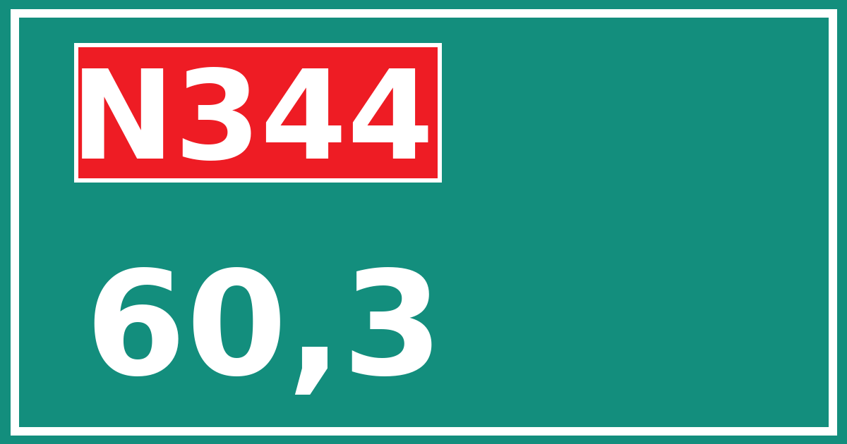 Hectometerbord N344 60,3