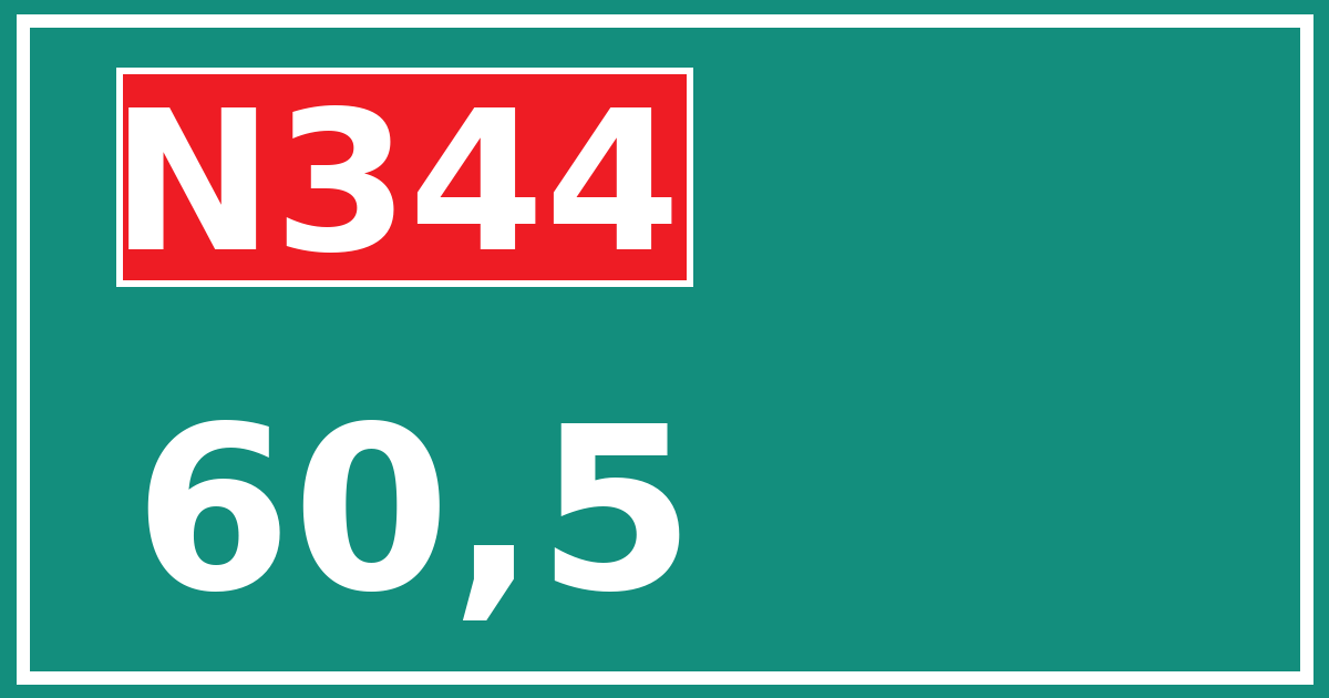 Hectometerbord N344 60,5