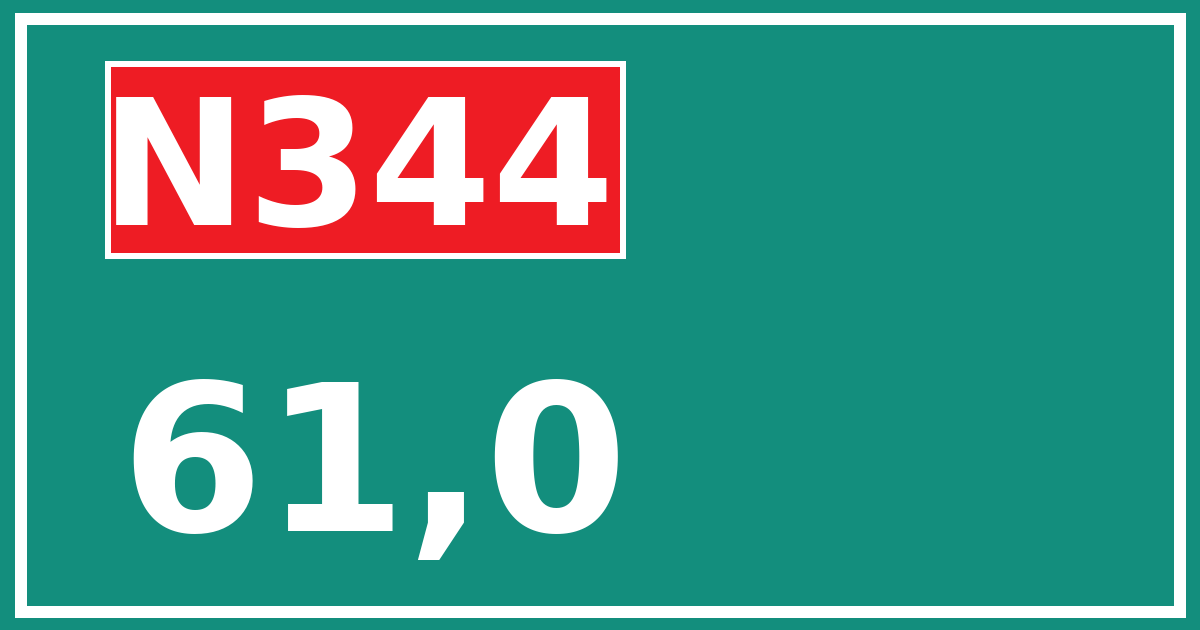 Hectometerbord N344 61,0