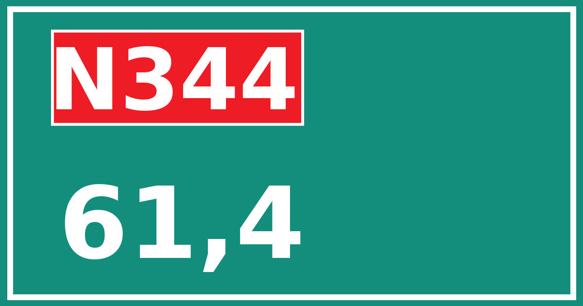 Hectometerbord N344 61,4