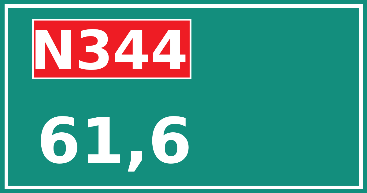 Hectometerbord N344 61,6