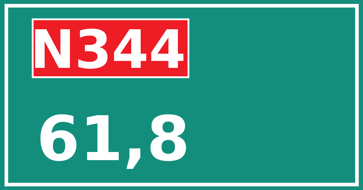 Hectometerbord N344 61,8