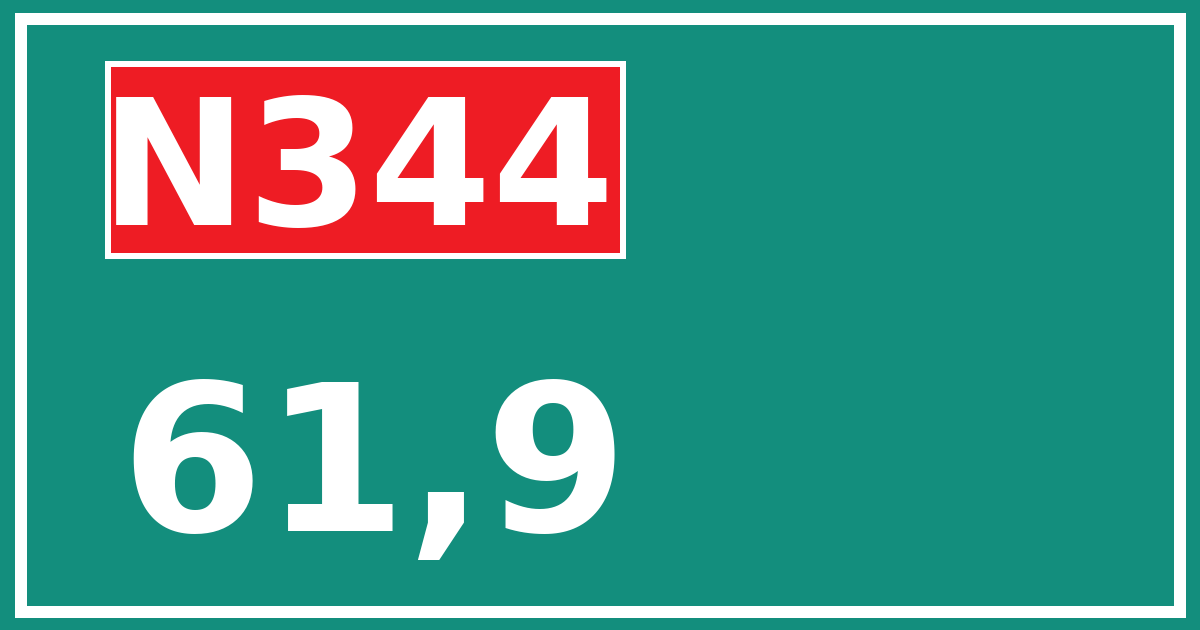 Hectometerbord N344 61,9
