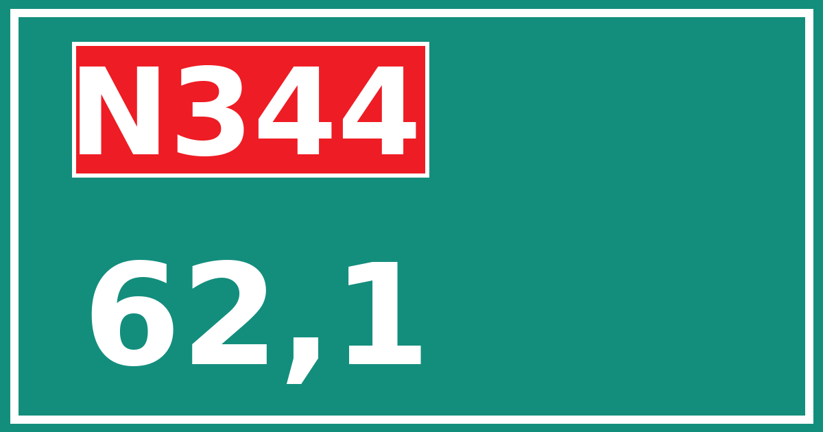 Hectometerbord N344 62,1