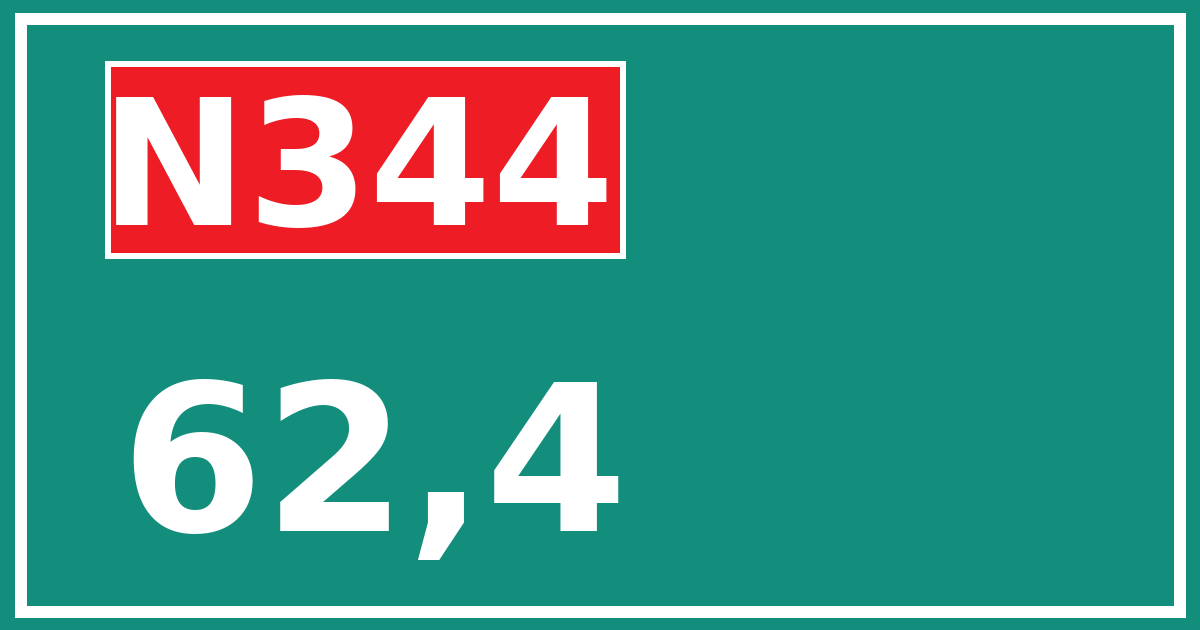Hectometerbord N344 62,4