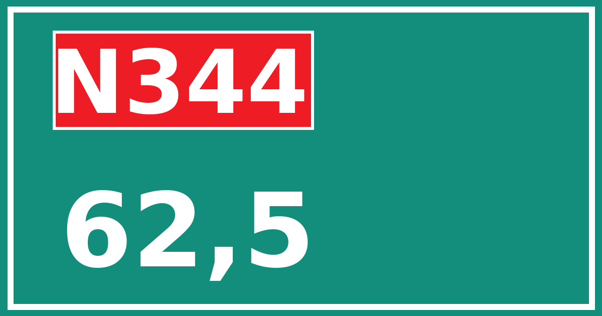 Hectometerbord N344 62,5