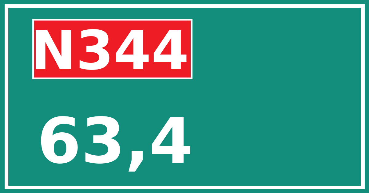 Hectometerbord N344 63,4