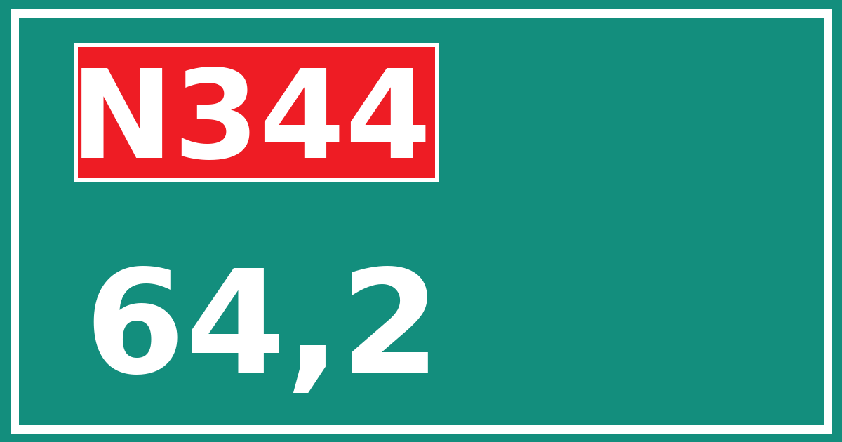Hectometerbord N344 64,2
