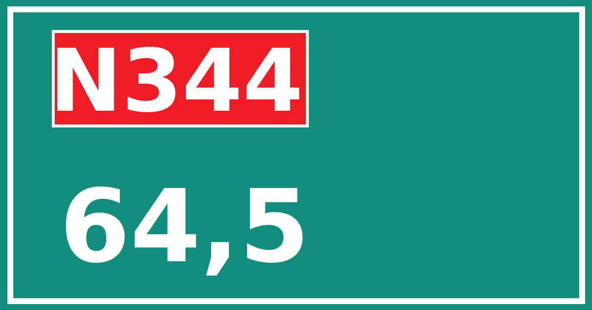 Hectometerbord N344 64,5