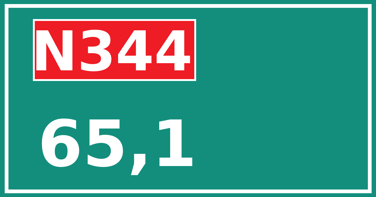 Hectometerbord N344 65,1