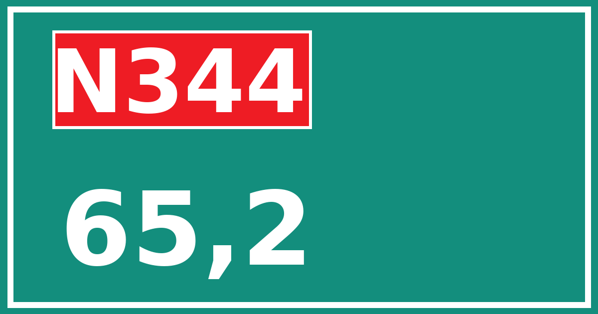 Hectometerbord N344 65,2