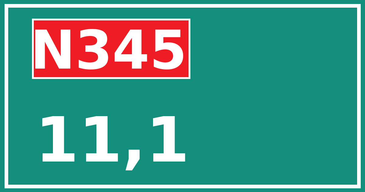 Hectometerbord N345 11,1