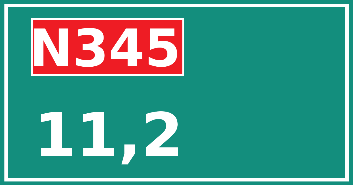Hectometerbord N345 11,2