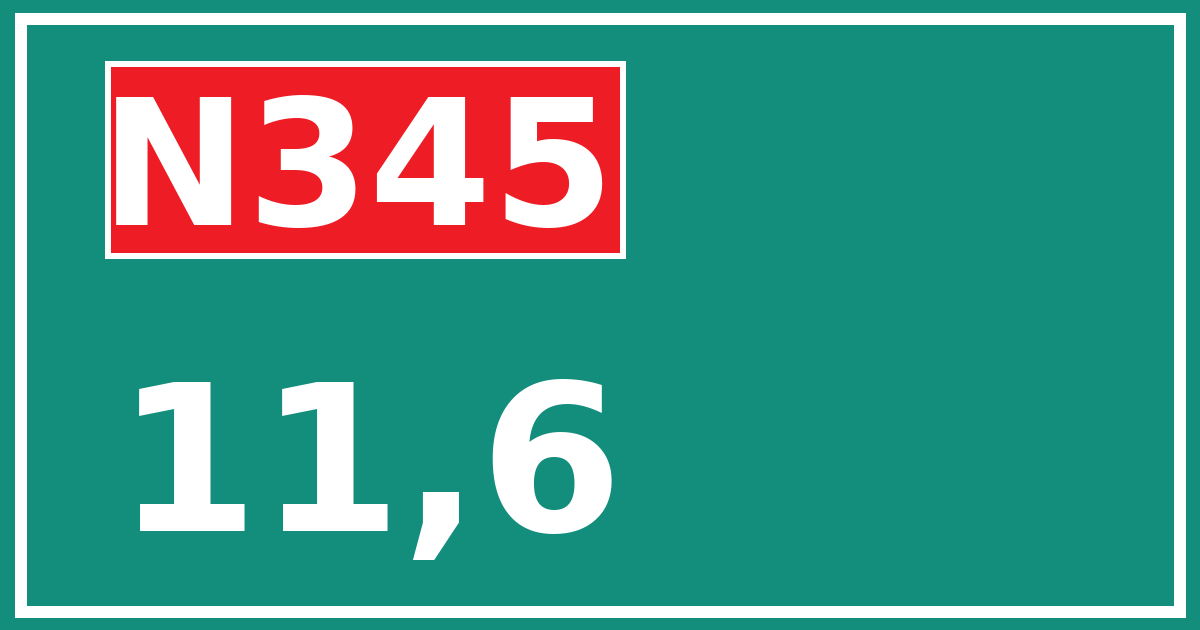 Hectometerbord N345 11,6