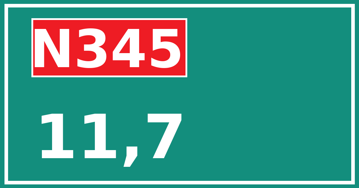 Hectometerbord N345 11,7