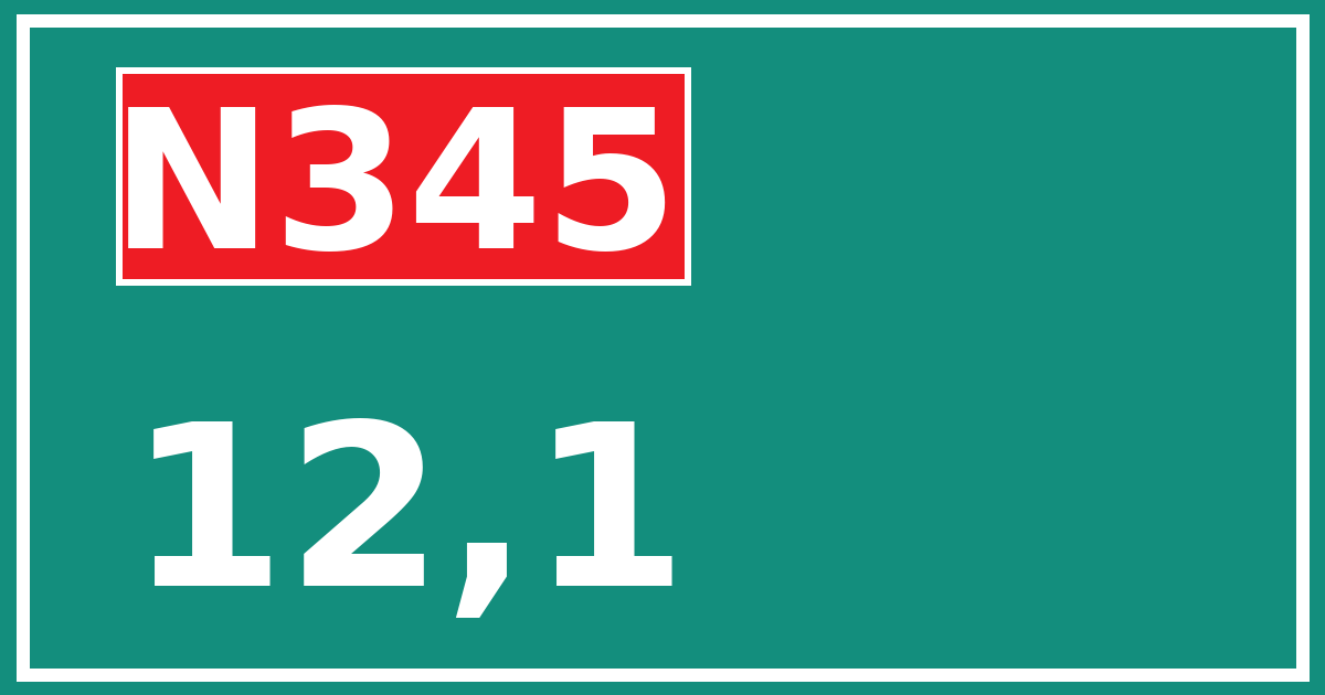 Hectometerbord N345 12,1