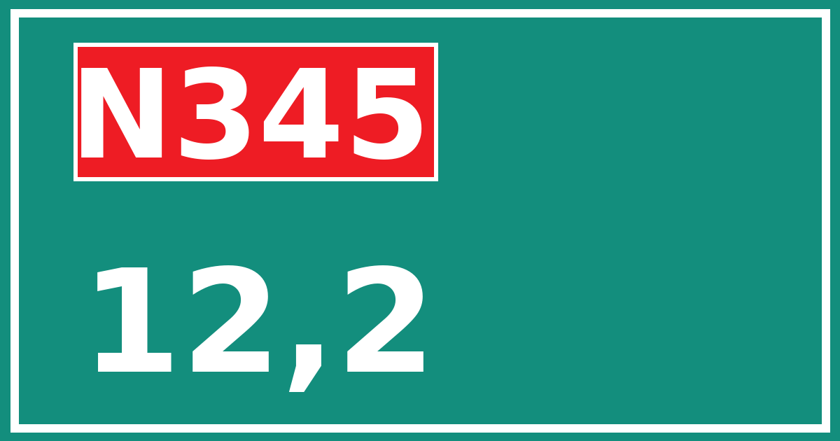 Hectometerbord N345 12,2