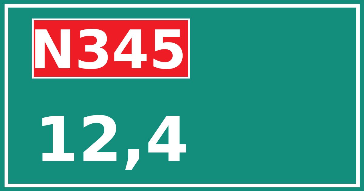 Hectometerbord N345 12,4