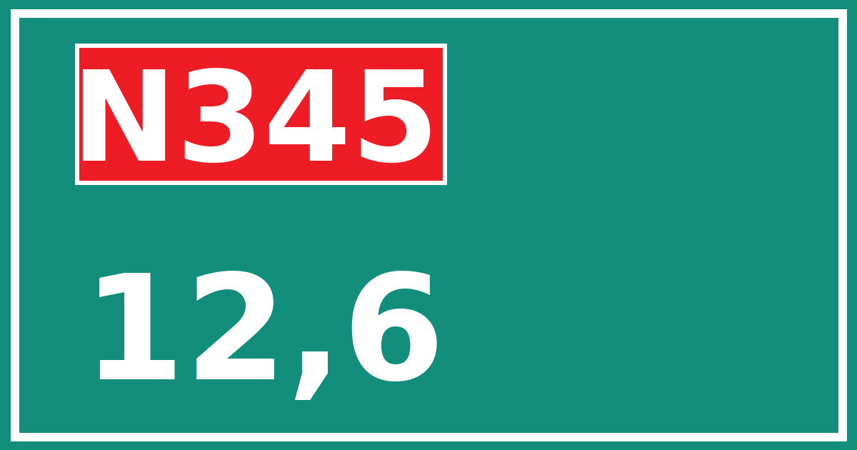 Hectometerbord N345 12,6