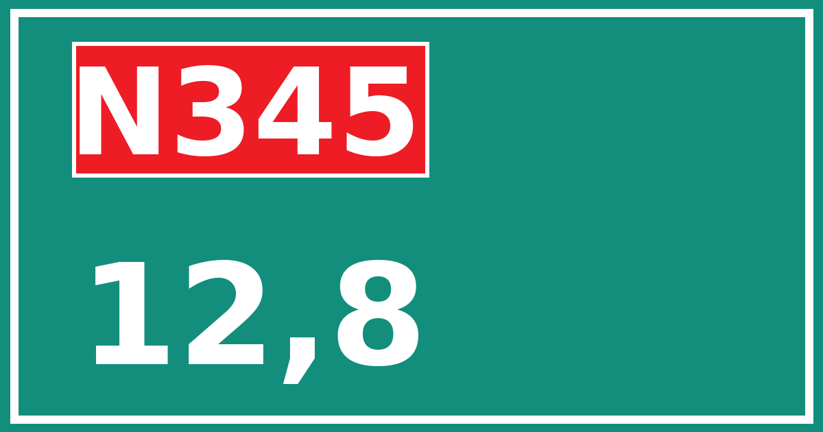 Hectometerbord N345 12,8
