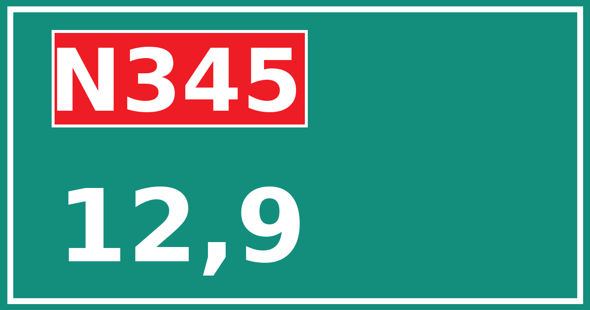 Hectometerbord N345 12,9