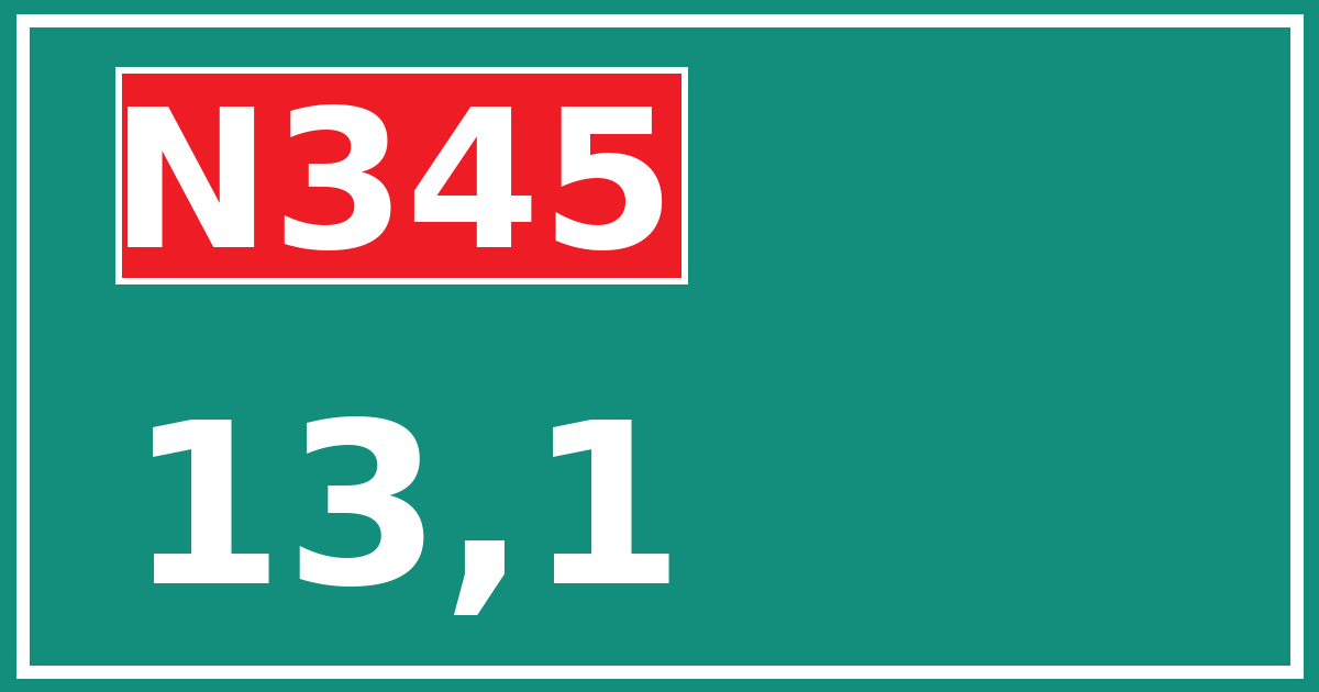 Hectometerbord N345 13,1