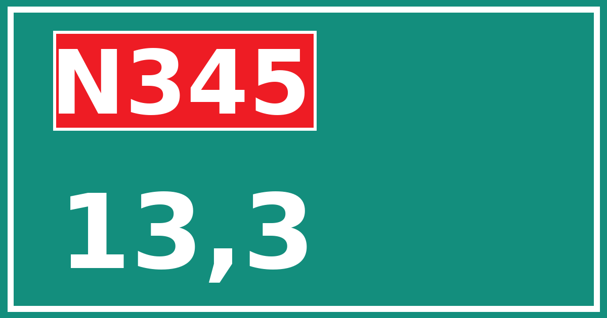 Hectometerbord N345 13,3