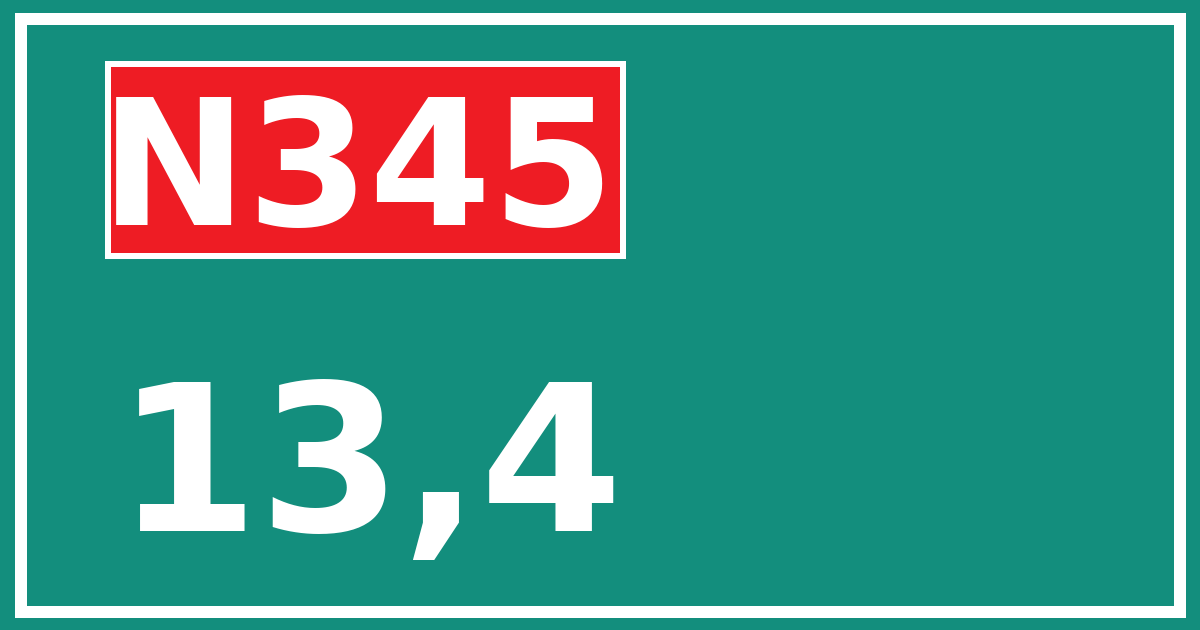 Hectometerbord N345 13,4