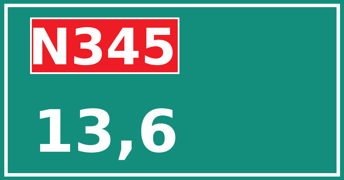 Hectometerbord N345 13,6