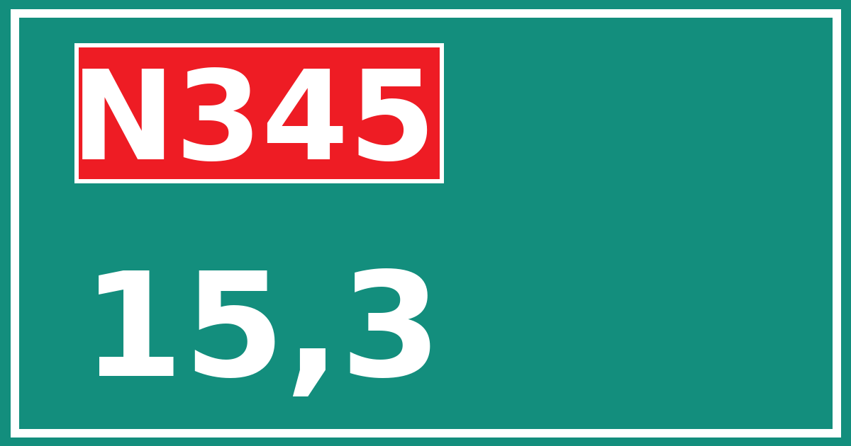 Hectometerbord N345 15,3